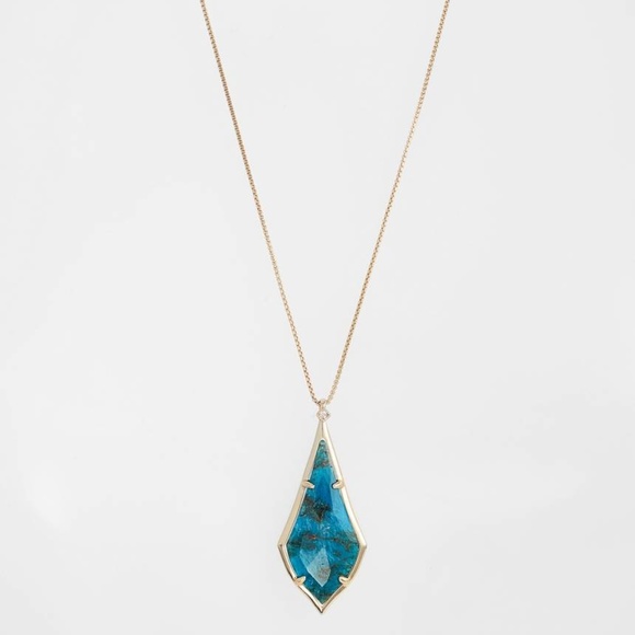 Kendra Scott Damon Pendant Necklace Aqua Apatite NWT - Picture 12 of 13